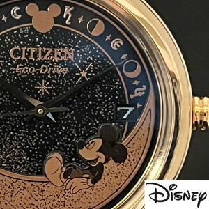 【Disney】展示品特価/CITIZEN/ミッキーマウス /シチズン/ディズニー/レディース腕時計/プレゼントに/女性用/ブラック.ゴールド色/かわいい