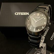 【CITIZEN】展示品特価/シチズン/メンズ腕時計/お洒落/ダイヤモンド/高級/プレゼントに/男性用/お正月.お年玉/ブラック.黒色/激レア/希少_画像10