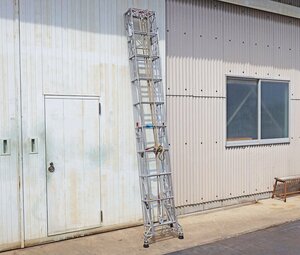 0706C23 直接引取限定 関東梯子 消防用積載はしご 伸縮式3連 最大伸長7.4ｍ/収納時 3.1m