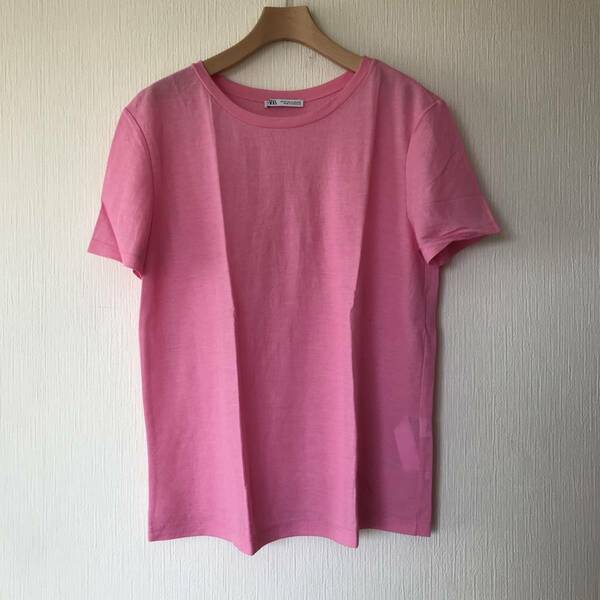 未使用■ZARA・ザラ■半袖Tシャツ・カットソートップス■レディース■ピンク■M