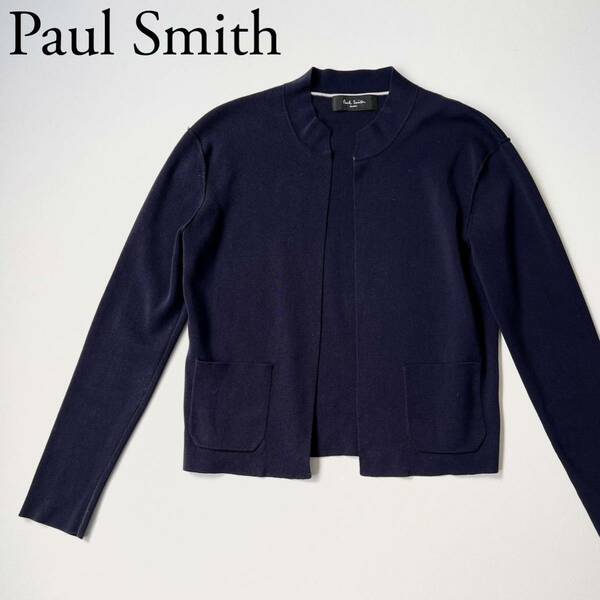 Paul Smith BLACK ポールスミスブラック ニットカーディガン 羽織　トップス　アウター コットンニット　ネイビー レディース