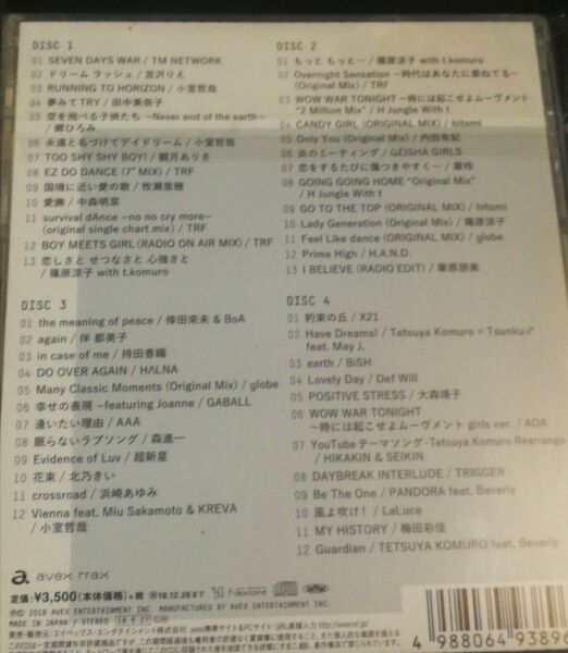 1216 Yahoo!フリマ出品 オムニバス 目立つ傷なし TETSUYA KOMURO ARCHIVES K (CD4枚組)