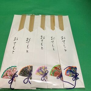 おてもと お客様用お箸 扇子飾り付 5膳