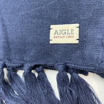 AIGLE エーグル マフラー 天竺ニット ストール　新品未使用 ネイビー_画像6