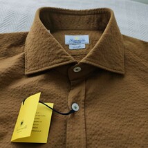 【新品未使用】Giannetto〈ジャンネット〉メンズシャツ イタリア製 VINCI FIT 39（M）29,700円 ブラウン_画像3