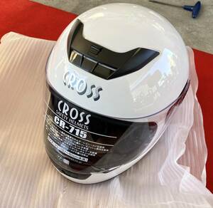  full-face helmet CROSS CR-715 white free (57~60cm under ) size CROSS CR-715 WH Lead industry 