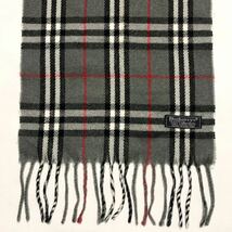 Burberrys/Glay Nova Check/100%LambsWool Scarf/バーバリーズ/ノバチェック/ラムウールマフラー/グレー× ブラック/Made in England_画像2