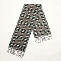 Burberrys/Glay Nova Check/100%LambsWool Scarf/バーバリーズ/ノバチェック/ラムウールマフラー/グレー× ブラック/Made in England_画像1