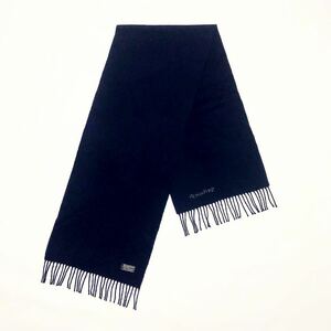 Burberrys of London/100% Pure Cashmere Scarf/Navy/Made in England/バーバリーズ/カシミヤマフラー/紺/刺繍ロゴ/英国製/ネイビー 