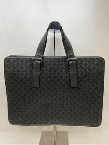 KT1215 BOTTEGA VENETA/ボッテガヴェネタ イントレチャート レザー ハンドバック ビジネスバッグ ブラック