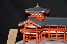 1/75 木製建築模型　平等院鳳凰堂　キット塗装組み付け完成品_画像3