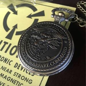 レア 米軍海軍特殊部隊Navy seals勤務記念懐中時計 作動品 新品未使用