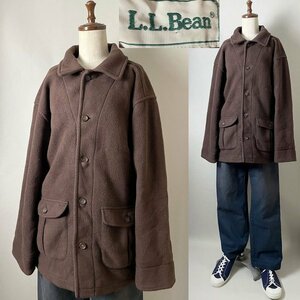 ★【並品 00s ビンテージ ポーラテックフリース】LLBEAN LLビーン(L.L.) メンズ フリース ボタン ジャケット カバーオール コート L程度