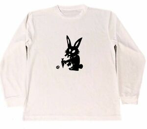 ドクロ　ウサギ　切り絵　ドライ　Tシャツ　グッズ　ロングTシャツ　ロンT