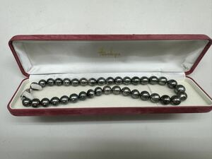 Max12.4mm珠!!《南洋黒蝶真珠ネックレス》10.1-12.4mm珠 72.3g 43cm silver pearl necklace ジュエリー jewelry