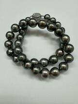 Max12.4mm珠!!《南洋黒蝶真珠ネックレス》10.1-12.4mm珠 72.3g 43cm silver pearl necklace ジュエリー jewelry_画像6