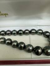 Max12.4mm珠!!《南洋黒蝶真珠ネックレス》10.1-12.4mm珠 72.3g 43cm silver pearl necklace ジュエリー jewelry_画像4