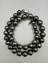 Max12.4mm珠!!《南洋黒蝶真珠ネックレス》10.1-12.4mm珠 72.3g 43cm silver pearl necklace ジュエリー jewelry_画像7