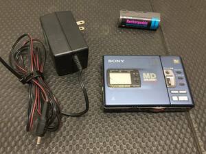 【MDウォークマン】 SONY/ソニー MZ-R30 ACダプター付き MD再生確認済 ポータブルミニディスクレコーダー