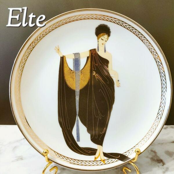 美品◆エルテ Erte GLAMOUR アールデコ フランクリンミント プレート 陶器 絶版 限定品 廃盤 アンティーク ヴィンテージ ゴールド プラチナ