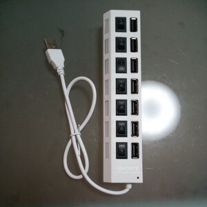 USBハブ　7ポート　白　USB2.0