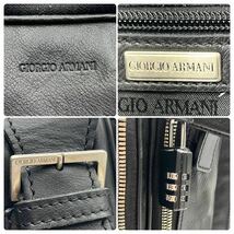 大容量/本革 ●GIORGIO ARMANI ジョルジオアルマーニ メンズ 2way ブリーフケース ショルダー 3室 機能性抜群 レザー ブラック 通勤 鞄 黒_画像10