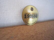 ◎**　ヴィンテージ　真鍮　ナンバー　プレート「 190680 」TRANSFORMER トランスフォーマー　数字　直径　約3.8ｃｍ（検：アンティーク　_画像8