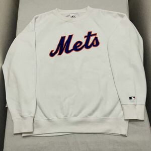 Mets スウェット 刺繍 デカロゴ メジャーリーグ 野球 ベースボール ヴィンテージ ビンテージ レトロ メンズ men's GENUINE MERCHANDISE m