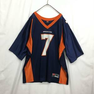 KZ7214★NIKE : USA製 NFL BRONCOS ゲームシャツ★M★ネイビー/オレンジ ELWAY オールドナイキ