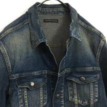 KZ7246★LOUNGE LIZARD : HIPOWER STRETCH DENIM JACKET★2★インディゴブルー ウォッシュ加工 ストレッチデニムジャケット_画像3