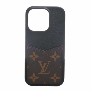 【中古】LOUIS VUITTON ルイヴィトン モノグラム バンパー iPhone 15Pro スマホケース ブラック/ブラウン レディース by