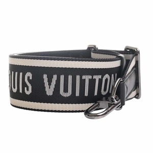 【中古】LOUIS VUITTON ルイヴィトン レザー ナイロン ロゴ ショルダーストラップ J02496 ブラック レディース by