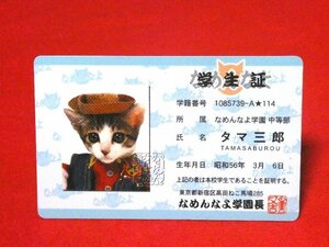 なめ猫　なめねこ　TradingCard　カードトレカ　パロディカード　学生証　タマ三郎