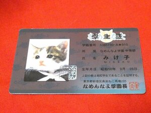 なめ猫　なめねこ　TradingCard　キラカードトレカ　パロディカード　みけ子　学生証