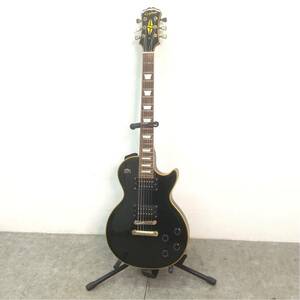 □ Epiphone エピフォン エレキギター ブラック ギター 楽器 スタンド 音出し確認済み 検）レスポールカスタム Les Paul CUSTOM □23121707