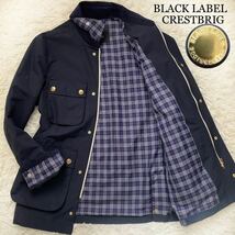 美品 BLACK LABEL CRESTBRIG ブラックレーベルクレストブリッジ スイングトップ ブルゾン ノバチェック 金ボタン ネイビーLコーデュロイ_画像1