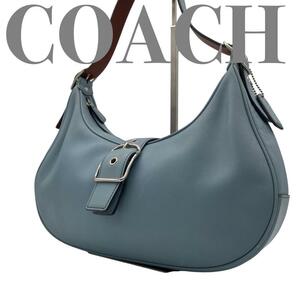 COACH コーチ 7592 レザー ワンショルダー ショルダーバッグ水色