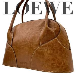 LOEWE ロエベ　ハンドバッグ　ドーム型　オールレザー　ブラウン　レディース