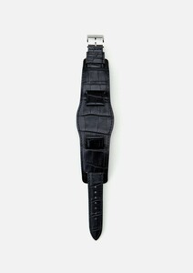 新品未使用★2023AW neighborhood LEATHER EMB WATCH BAND.CL black COW★ネイバーフッド カウレザー クロコダイル柄 ウォッチバンド 黒