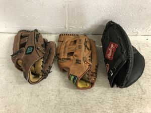 c1221-12★グローブ/野球 / キャッチボール用品/ Rawlings / regent/Wilson / まとめて3点 /現状品