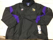 b1218-08★ ハーフジップジャケット Reebok(リーボック) NFL minnesota VIKINGS アメフト サイズM_画像3