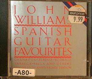 【CBS】ジョン・ウィリアムズ　スペイン・ギター名曲集：グラナドス、アルベニス、ロドリゴ、タレガ、ファリャ　　　　-A80-　CD