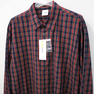  new goods regular price 9350 jpy Ciaopanic tartan check long sleeve shirt navy blue navy red red men's L check blouse thin CIAOPANIC spring autumn 