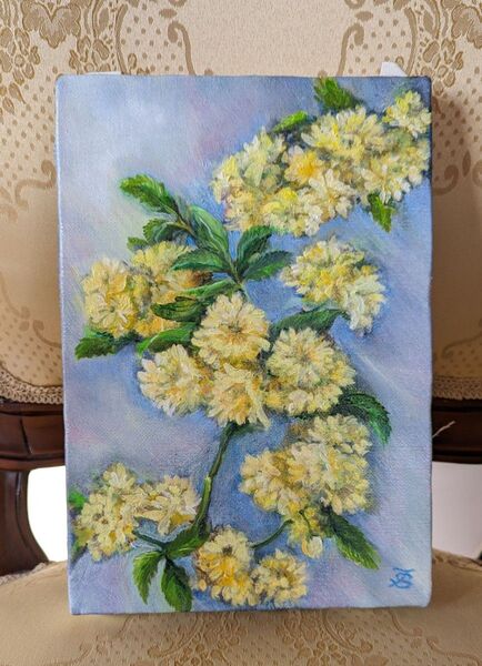 油絵 花風景画 絵画 バラ ファインアート 真筆 静物画 黄色 花の絵