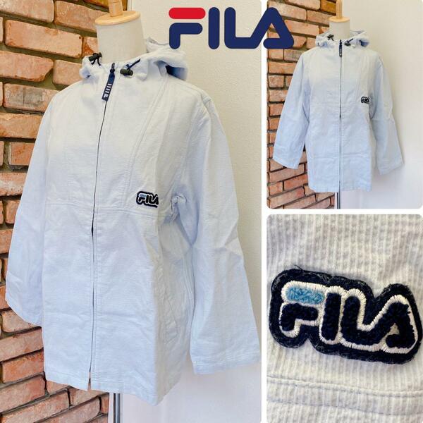 2866美品 FILA フィラ パーカー ロゴ ワッペンブルゾン ジャケット