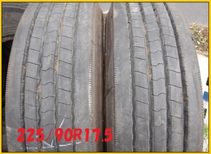 2本価格★パT4127②■225/90R17.5 127/125L DUNLOP DECTES SP122 夏タイヤ■条件付 送料無料■LT トラック 4ｔ バリ溝 ユニック