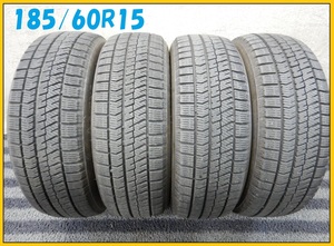 CT3137■185/60R15 BRIDGESTONE BLIZZAK VRX2 17年製 4本■条件付き 送料無料■激安 8分山 フィット シャトル ヴィッツ