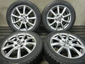 パT8514■185/55R15 DUNLOP WINTERMAXX02 社外アルミ 5.5J 4H PCD100★条件付送料無料★20年 バリ溝 スタッドレス ヴィッツ フィット