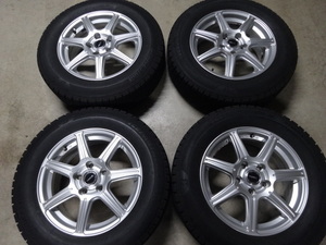 205/65R16中古アルミホイールスタッドレスタイヤ４本セットTOPRUN ブリヂストン 16×6.5J 46 5H P.C.D114.3 スタッドレス ACR50Wエスティマ