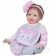 リボーンドール リアル 赤ちゃん人形 トドラードール ベビードール 55cm 高級 かわいい 衣装と哺乳瓶・おしゃぶり付き付 笑顔_画像1